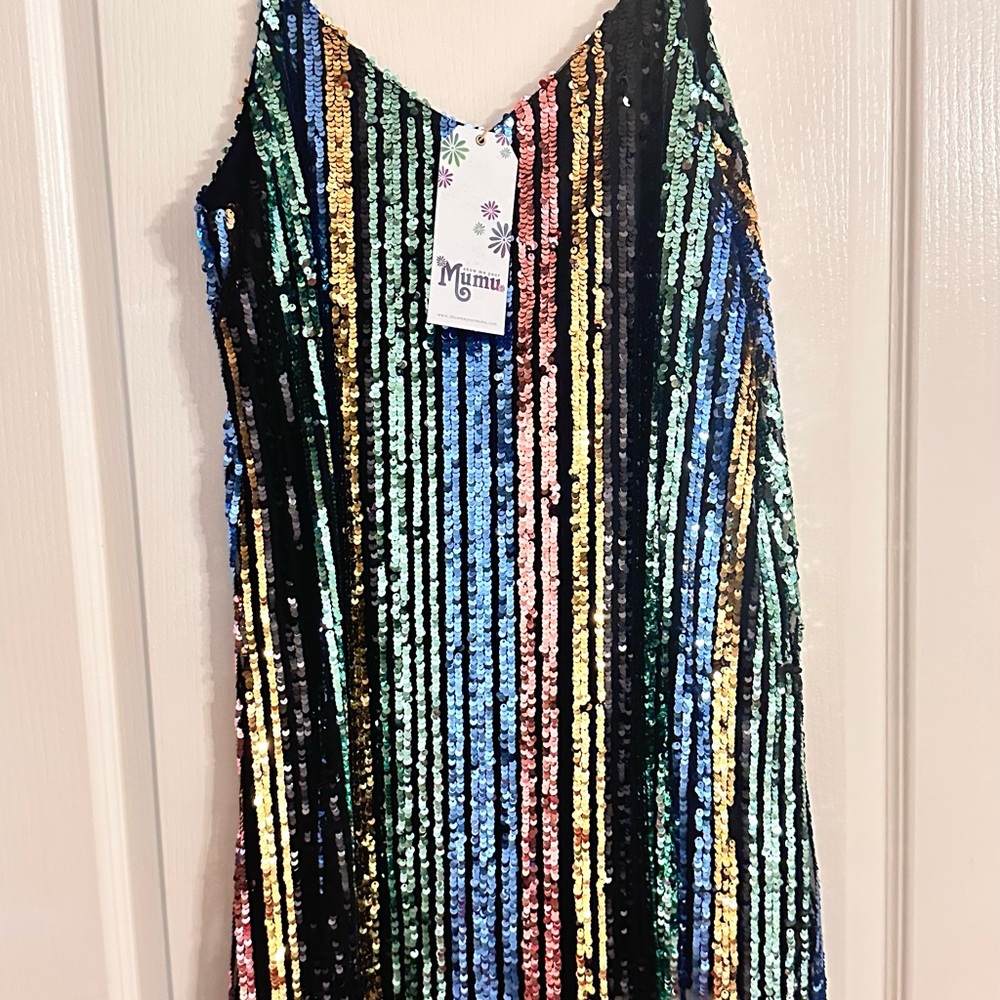 New with tags Show me your Mumu Multicolor Sequin Dress